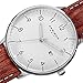 Akribos XXIV Men's AK715BR Retro Swiss Quartz White Dial Stainless Steel Brown Leather Strap Watch