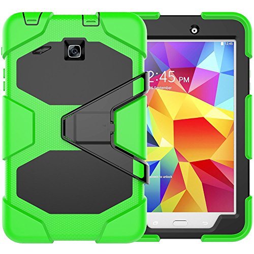 Samsung Galaxy Tab E inch Case with Screen Protector, Jeccy 3in1  Full-body Shock Proof Hybrid Heavy Duty Armor Defender Protective Case,  Silicone