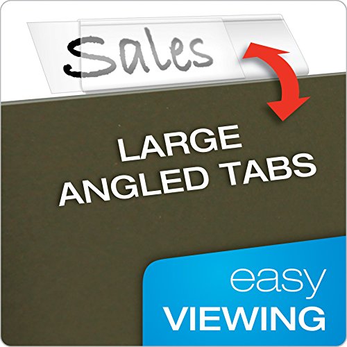 Pendaflex Insertable Plastic Tabs Hanging Folder Tabs, 2", Clear, 25