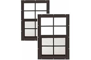 Apple Outdoor Supply W1421BR-BX2 14" W x 21" H Flush Mount Sliding Shed Window, Brown, Tempered Glass, 2 PK