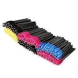 KEDSUM 300pcs Disposable Mascara Brushes,Bendable Mascara Wands with Soft Hair,Eye Lash Brushes/Eyebrow Applicator with 4 Colors,Cosmetic Makeup Brush Kit