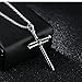 LineAve Men's Stainless Steel Nail and Rope Cross Pendant Necklace