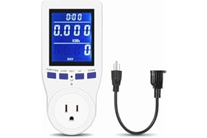 Watt Meter, Power Meter, Upgraded Brighter LCD Display Night Vision Power Meter Plug, Electricity Usage Monitor Power Meter P