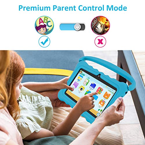 Kids Tablets PC, Veidoo 7 inch Android 8.1 Tablet with Google Play Store GMS Certification 16GB Storage, IPS Screen, Premium Parent Control Pre-Installed iWAWA APP, Best Gift for Kids (Turquoise) - Thumbnail 2