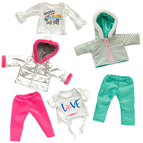 image for K.T.Fancy 2 Sets American 18 Inch Girl Doll Clothes Winter Outfits Set