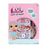 L.O.L. Surprise! Light Up Diary By Horizon Group Usa, Decorate & Customize Your Own Fun Diary, Sticker Sheet & Pen Included, Multicolored