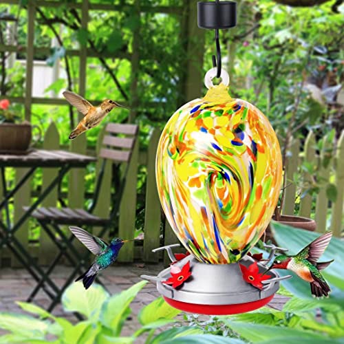Hummingbird Feeder,Glass Hummingbird Feeders for Outdoors Hanging,Large