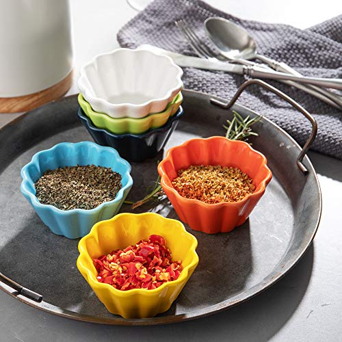 SWEEJAR Porcelain Ramekins for Creme Brulee, 4 Ounce Cupcake Baking