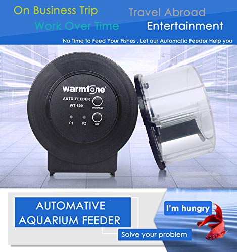 Capetsma Automatic Fish Feeder, Fish Food Vacation Feeder, Adjustable Aquarium Food Fish Tank Timer with Auto Fish Food pellets Dispensers, S/M/L (L (380ML))