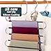 Myfolrena Hangers for Pants Clothes Hanger Non Slip Updated S-Shaped 5 Layers Hangers Closet Space Saver for Jeans Scarf Tie(6-Pack)
