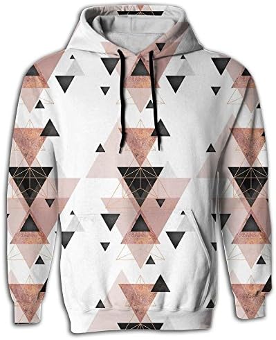 Men's Stylish Geometric Triangles and Rose Gold Christmas Best Big Pockets Designer Cool Sweatshirts
