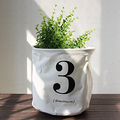 Yiliag Simple Style Fabric Storage Bins Storage Container-White 3