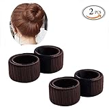Travelmall 2 pcs Fashion Hair Styling Hair Bun Maker Clip Curler Roller Tool Hair Donut Former Foam for Girl Ladies Magic DIY Hair Tool 2 brown