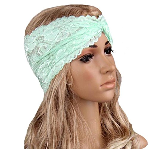 DZT1968Â® Women Wide Lace Headband Elastic Hairband For Sports Yoga Bath Make Up Daily (Mint Green)