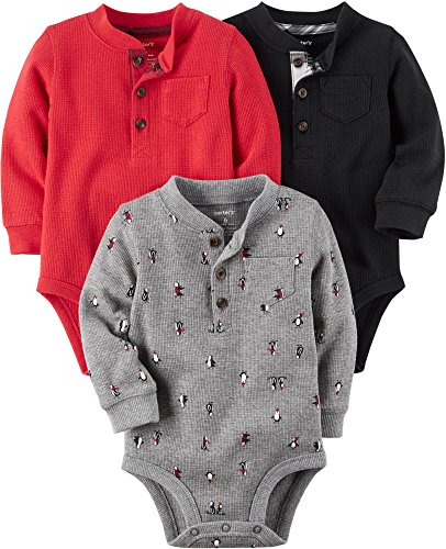 Carter's Baby Boys' 3-Pack Thermal Original Bodysuits 12 Months