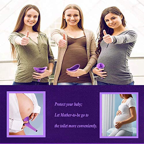 Urination Device Lady Urine Silicone Funnel Women Outdoor Standing up Pee Reusable urinals Portable Camping Travel Toilet (Purple+Pink+Orange)