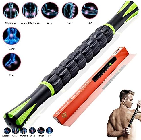 Darhoo 3D Muscle Roller Stick Gear Muscle Massage Stick Deep Muscle Relaxation Vibrator Fascia Sacroiliac Joint Fitness Tool Sticks