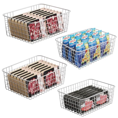 iSPECLE Upright Freezer Organizer Bins 2 Large 2 Medium Freezer