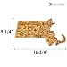 Totally Bamboo Destination Massachusetts State Shaped Serving and Cutting Board, Includes Hang Tie for Wall Display
