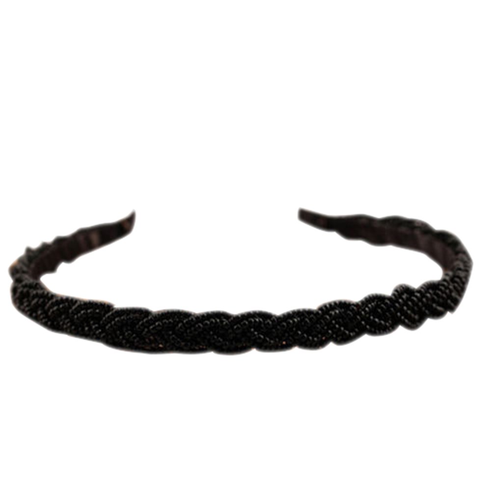 Lady Bling Rhinestones Decor Stretch Black Plastic