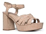 Womens Platform Ankle Strap Low Heel - Chunky Open Toe Shoe Casual Basic Block Sandal - Taffy by J Adams