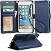 Iphone 6s Plus Case, iphone 6 plus case, Arae [Wrist Strap] Flip Folio [Kickstand Feature] PU leather wallet case with ID&Credit Card Pockets For Apple Iphone 6 Plus / 6S Plus 5.5, Navyblue