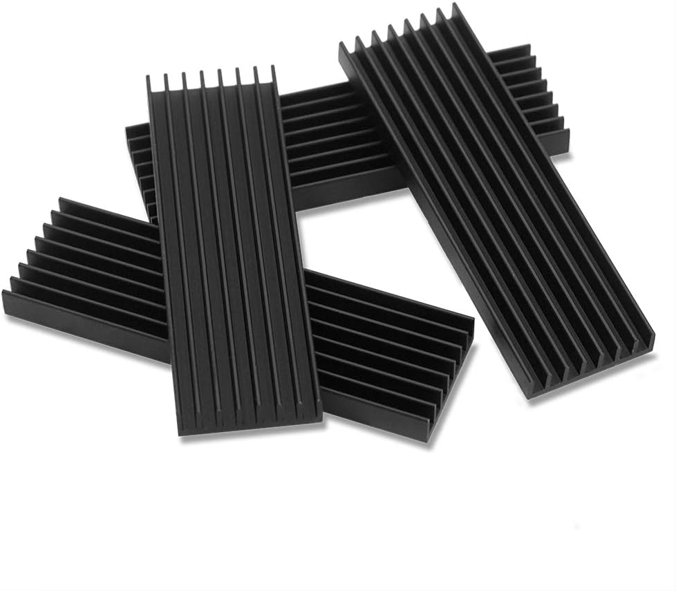 4-Pack M.2 SSD Heatsink Kit Aluminium Heatsink Cooler Cooling Fins with Thermal Conductive Adhesive Tape for M.2 SSD NVMe - Image 5