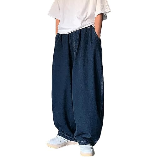 Nutriangee Men's Loose Fit Baggy Jeans Casual Streetwear Wide Leg