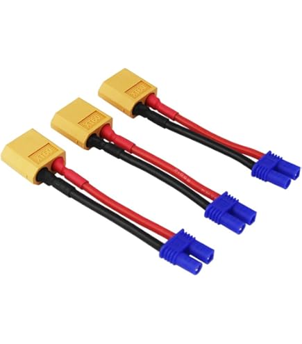 3-Pack T Plug To XT90 Adapter Cables - 12AWG 2 Inch Wire For RC Batteries & ESCs
