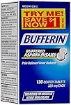 Bufferin Regular Strength Buffered Aspirin Tablets-Odorless, White to Off-White-130 ct