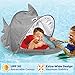 SwimSchool Sparky-The-Shark Fabric Baby Pool Float, Splash & Play, Baby Boat with Safety Seat, Extra-Wide Inflatable Pool Float, Retractable Canopy, Upf 50, 6 To 24 Months, Grey