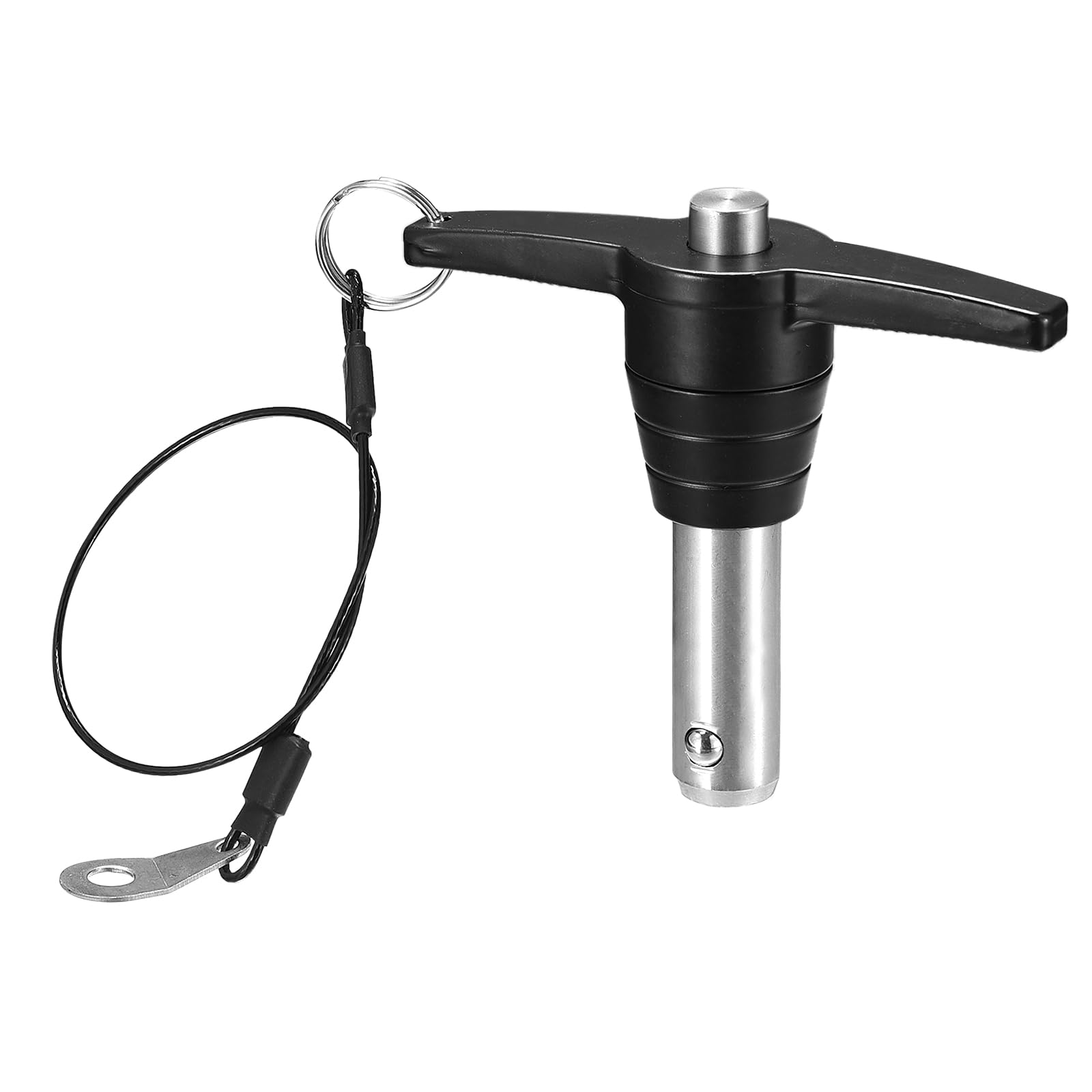 DTGN 16mmx30mm(DxL) T Handle Quick Release Pin - Good for Quickly Connecting and Hooking Up Components - 304 Stainless Steel Ball Locking Pin with Push Button - Black/Silver