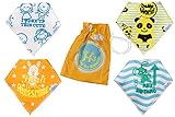 Organic Baby Bandana Drool Bibs 4 Pack Gift Set for Boys or Girls