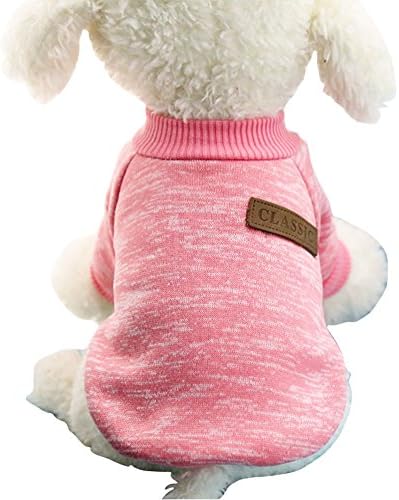 Pet Dog Classic Knitwear Sweater Warm Winter Puppy Pet Coat Soft Sweater Clothing for Small Dogs (XS, Pink)