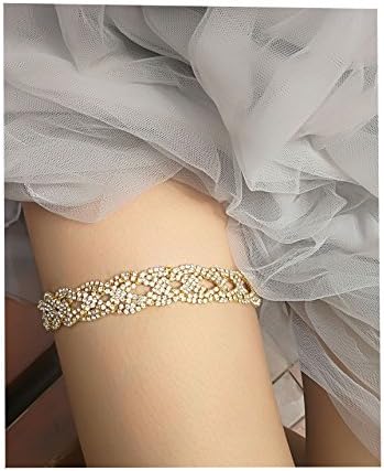 wedding garter rhinestones shinny bridal garter for bride (Gold in champagne)