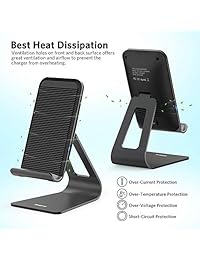 Nulaxy Cargador inalámbrico, ajustable con certificado Qi 10W soporte de carga inalámbrico compatible con iPhone Xs Max XS XR X 8 8Plus, Samsung Galaxy S9 S9+ S8 S8+ S7 Note 8, todos los teléfonos con Qi activado