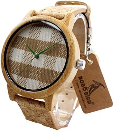 Mission Accessories Modern Mens Solid Bamboo Wood Watch With Bamboo Case