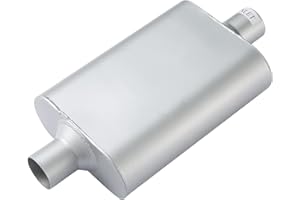Floshine Universal Mufflers Dual Chamber 2.5" inlet (ID) 2.5" outlet (ID) overall 17" Performance Automotive Muffler Exhaust FH8C25C25