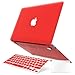 IBENZER MacBook Air 13 Inch Case, Soft Touch Hard Case Shell Cover with Keyboard Cover Screen Protector for Apple MacBook Air 13 A1369 1466 NO Touch ID, Red, MMA13RD+2