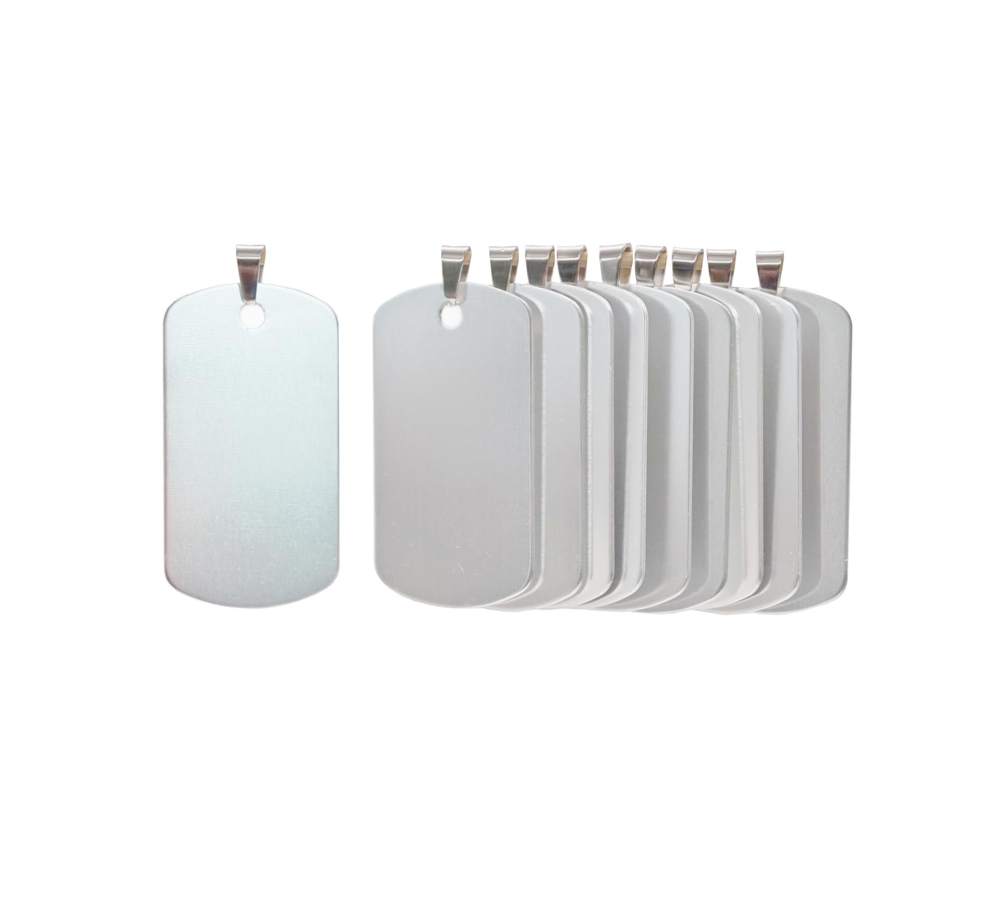 NanTun Rectangle Aluminum Blank Dog Tags, DIY Engraved Cat Dog ID Tags, Personalised Pet Identity Name Tags, Blank Dog tag DIY Carving, Size 46mm x 25mm, Silver 12 pcs — image 1