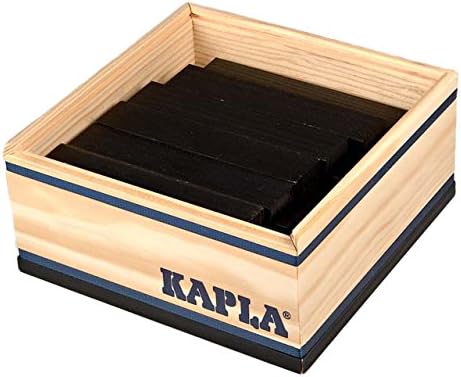 KAPLA - Square 40 Wooden Boards - Black - Wooden toy, building set, from 2 years