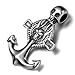 REAMOR 5pcs 5mm Hole 316L Stainless Steel Anchor Skull Beads Connectors Charms Pendant for Jewelry Making