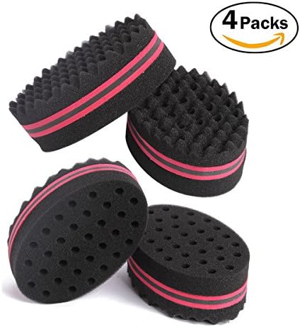 4 Pack Oval Double Sided Hair Brush Sponge Dreads Locking Twist Afro Curl Curl Wave Hair Care Tool