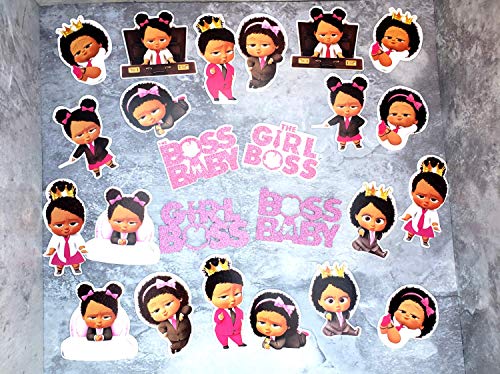 24PC ETHNIC BOSS BABY GIRL CUPCAKE CAKE TOPPER TOPPERS FOR BIRTHDAY PARTY SUPPLY THEME DECORATIONS