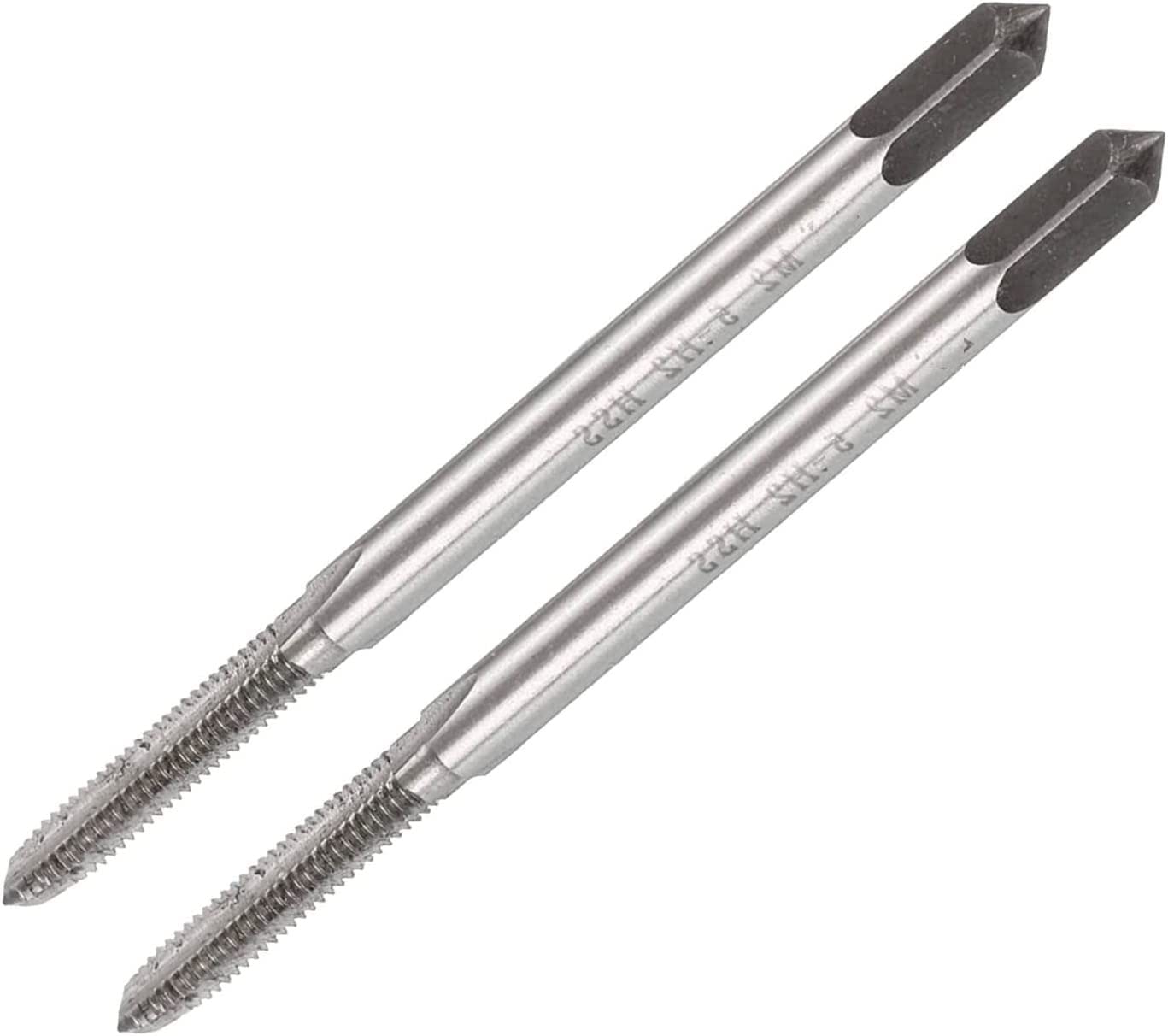 TA-VIGOR 2Pcs M2.5 x 0.45mm Metric Machine Tap, HSS 3 Straight Flute Taper Plug Metric Tap, 0.45mm Pitch Screw Thread Tapping Threading Machinist Repair DIY Tool