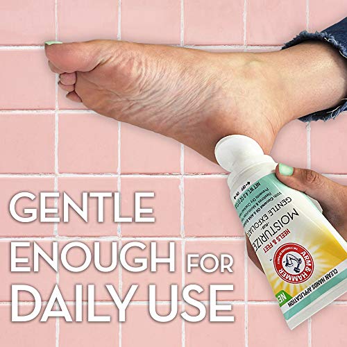 Arm & Hammer Heels & Feet Moisturizing Scrub with Gentle Exfoliator Brush, Foot Care Cream for