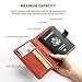 Vivefox RFID Leather Passport Holder Cover - Travel Passport Wallet Document Organizer Id Card Case (Brown- 1 (with Magnet Button))