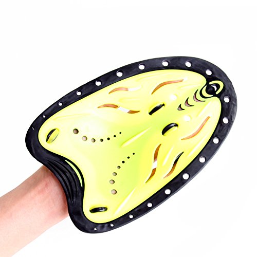 IFLYING Hand Paddles Swimming Training Paddles for Professional Swimmer and Swimming Beginner (Yellow, L)