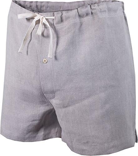 Rawganique Men's Lyon Elastic-Free Organic Linen Boxers Natural (Undyed, Unbleached)