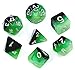Polyhedral 7-Die Dice Sets, Green Gradients Gaming Dice for Dungeons and Dragons DND RPG MTG Table Games Dice(Green Gradients )